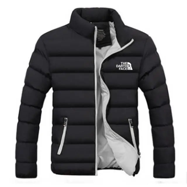 2024 men trendy casual wear, new warm parka winter coat solid color, stand up collar zipper windproof cotton jacket.