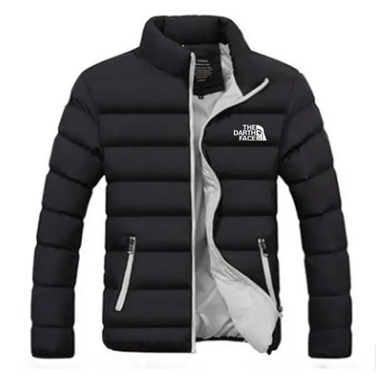 2024 men trendy casual wear, new warm parka winter coat solid color, stand up collar zipper windproof cotton jacket.