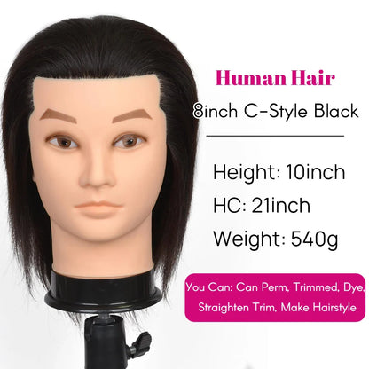 100% Real Human Hair Mannequin ,Styling Heads Cosmetology Practice Heads.