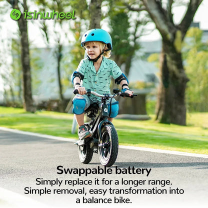 SK12 Children's Electric Bicycle,18V 2.5Ah Battery,150W Motor 12 inch tire Children E-bike.