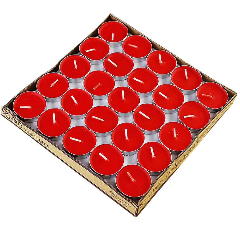 50-Pack Romantic Aromatherapy Candles, Smoke-Free Tea Wax 2-Hour Burn Time.