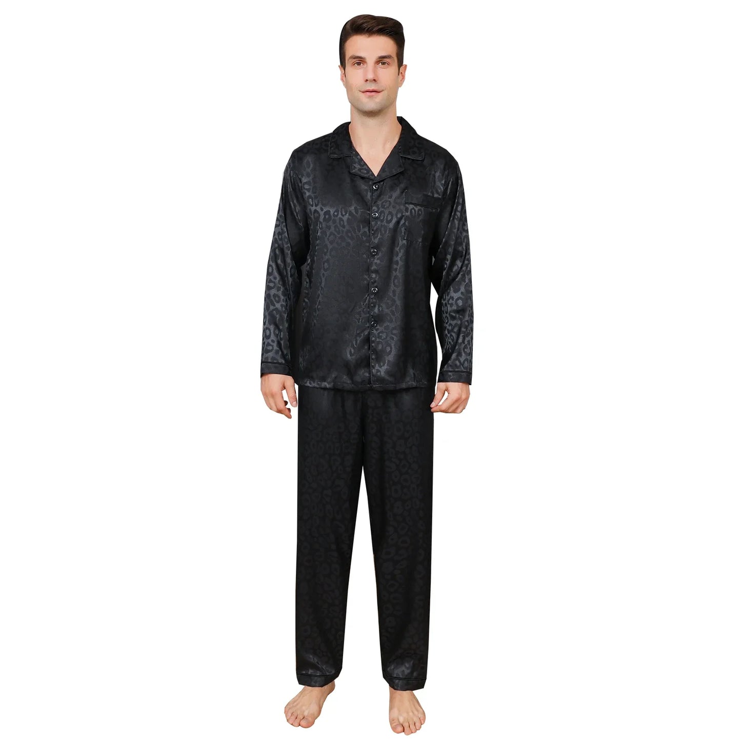 Men's pajamas long sleeves summer beautiful men's spring and autumn  cardigan