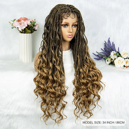 Knotless Box Braids & Dreadlocks Wig | Lace Front with Baby Hair