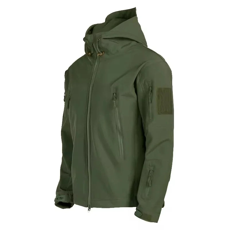 Military Shark Skin Soft Shell Jackets Men Tactical Windproof Waterproof jacket,Hooded Bomber Coats