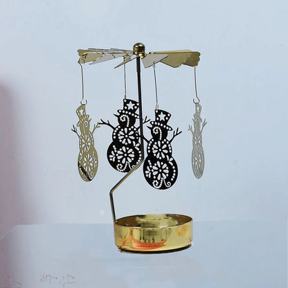 Spinning Tealight Holder, Aluminum Alloy Carousel Heat Powered, Rotating Candle Display.