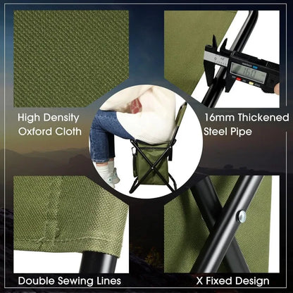 Fishing Chair with Cooler Bag, Foldable Fishing Stool Supports 220Lbs, Portable Lightweight Chair Outdoor Camping.