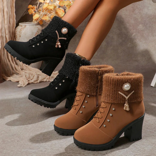 Women Boots Winter Designer High Heels Shoes for Women