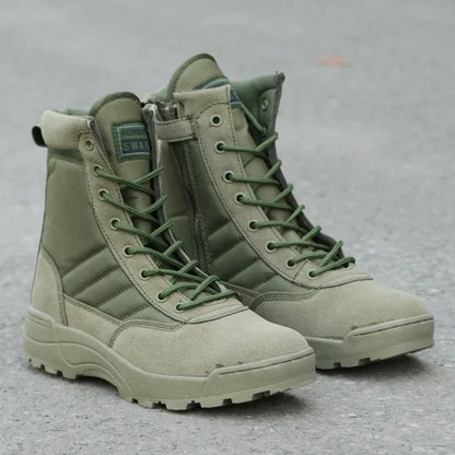 Leather Boots for Men Outdoor Combat Infantry Tactical Boots,