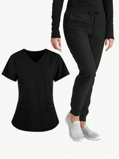(Four-piece set) Scrubs Uniform Women's, Elastic Sports Nurse Uniform, Breathable Scrub.