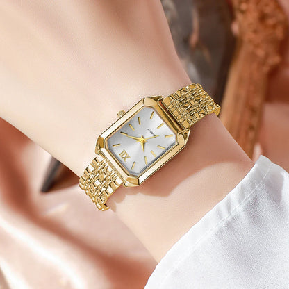 5PCS/Set Elegant Rectangle Women Watches, Fashion Ladies Quartz Wristwatch Jewelry Set.