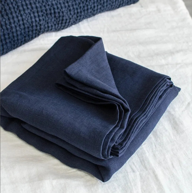 100% Pure Linen Bed Sheet Ultimate Comfort,  Natural Eco-Friendly  Durable, Queen California King