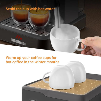 Espresso Machine 20 Bar, Stainless Steel Coffee Maker with Milk Frother, 60oz Removable Water Tank for Home.