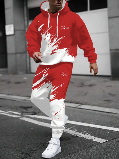 2025 Spring and Autumn, New Men hoodie set casual roller skating, 3D printed street men wear.