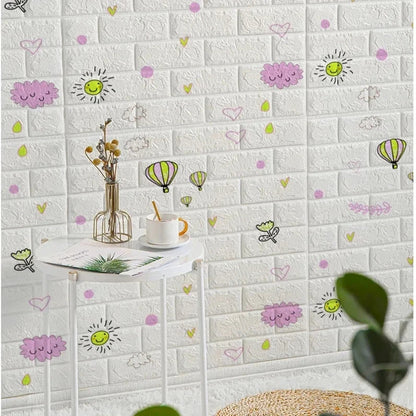 3D Self-Adhesive Wallpaper, 70cm*1/5/10m , Waterproof Brick Wall,  Living Room, Bedroom, Children's Room Home Decor
