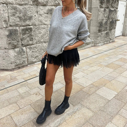 Women Y2k Lace Mini Skirt, Fairy Coquette Low Rise Pleated Ruffle Half Slip Skirt, Vintage Layered Short Skirt Streetwear.