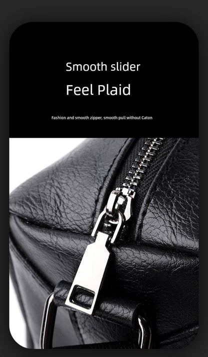 Japan Men's Portable Travel Commuter Small Shoulder Bag | New Niche Style Messenger Bag (PU Leather Crossbody Satchel)