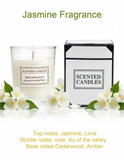 Scented Glass Jar Candle, Handmade Soy Wax – Smokeless Aromatherapy Candle.