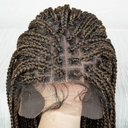 36" Water Wave Braided Wig | Lace Front | Baby Hair | Long Braids