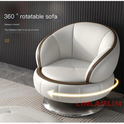 L-Shaped Sectional Sofa with Chaise, Genuine Leather adjustable headrest, Storage, USB,