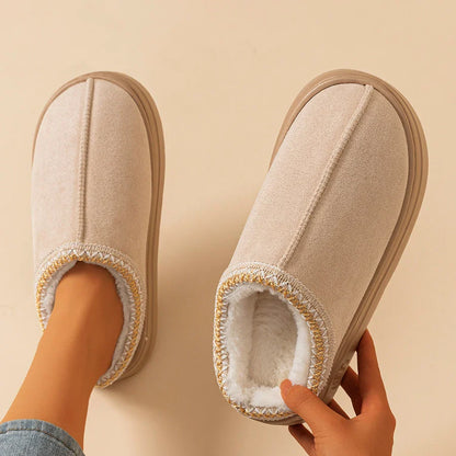 Women's Slippers Boots Fashion, Fuzzy Fur Anti-slip Soft Sole.