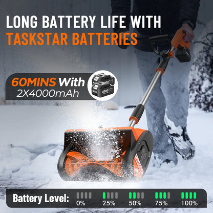 8000mAh Battery Powered 12x6-inch Electric Snow Shovel ,16.5ft Distance.