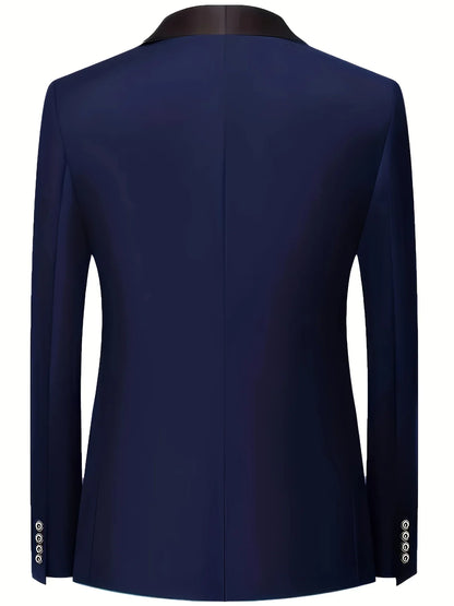 Men 3pcs Suit Set, Jacket + Vest + Pants, Fashionable High-Quality, Formal Attire.