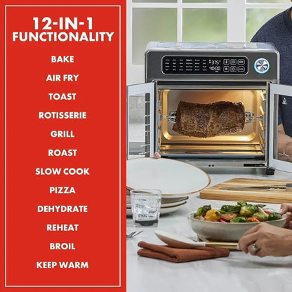 Extra Large French Door Air Fryer  Oven Combo 24 Cooking Functions