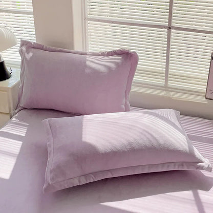 1/2pcs Soft Flannel Pillowcase Winter Warm  Cushion Cover Adult Kids.