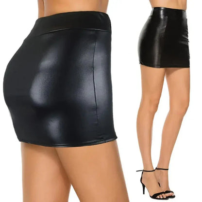 Women Mini Skirt, Solid Color High Waist Slim Fit.