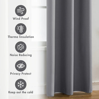 2pcs Modern Blackout Curtains - UV Protection, Heat-Resistant, Light-Blocking Drapes.