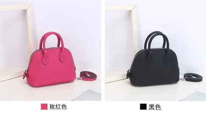 Shell Bag Women's Messenger Bag | Cow Leather Simple Shoulder Bag & Fashion Ladies Classic Handbag (Small Mobile Phone Crossbody Bag)