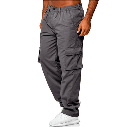 Men work pants, casual multi pocket tactical pants, outdoor sportswear, loose straight leg pants, long pants, plus size.