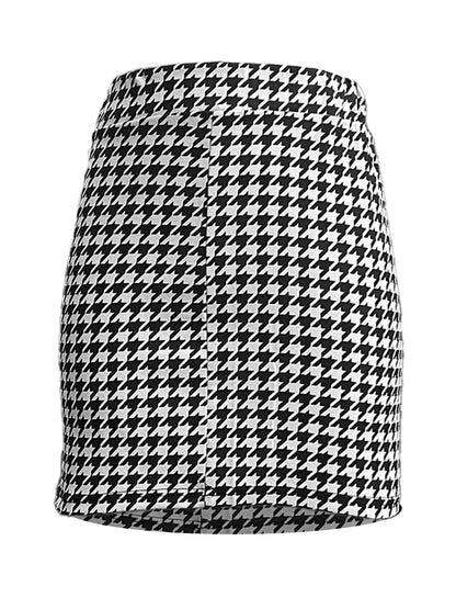 Elegant elastic waist half skirt, hip hugging high waist short skirt.