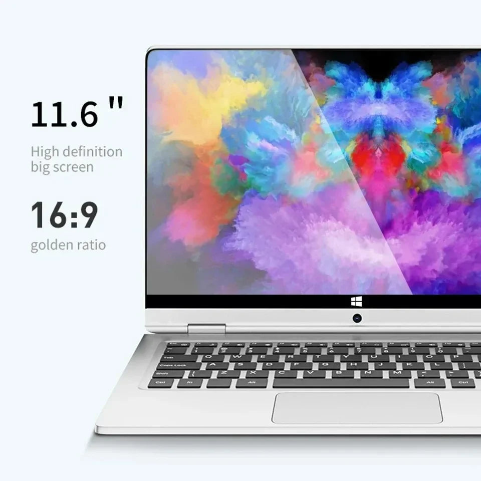 11.6-Inch 2-in-1 Touchscreen Intel Laptop Tablet, Windows 11 Pro 8GB DDR4 RAM,128GB/256GB/512GB SSD  Portable Study Computer.