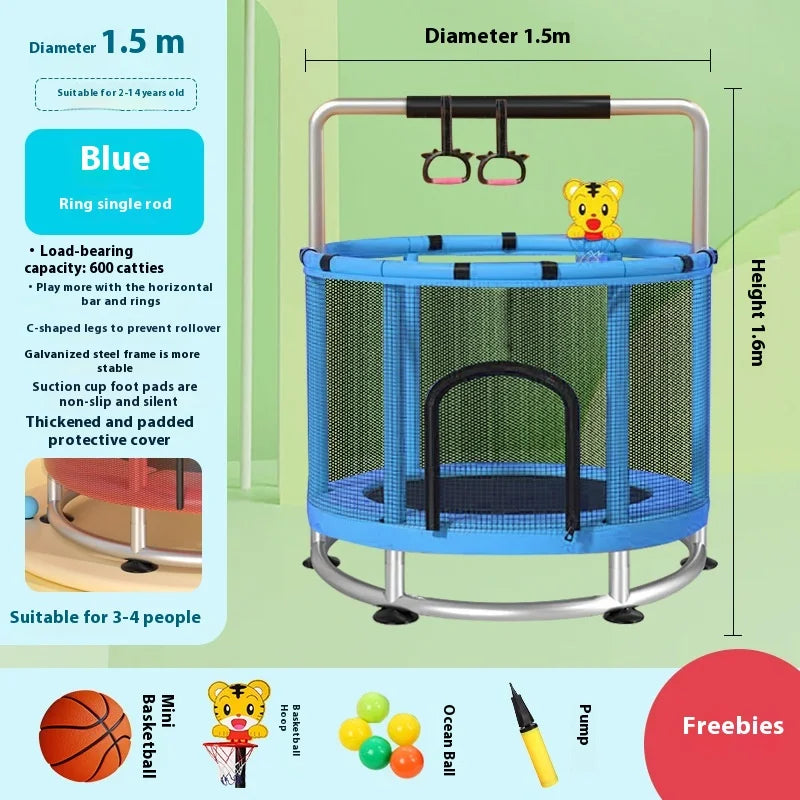 Children's Indoor Trampoline Home Use Jumping Bed 3-10 Years Old.