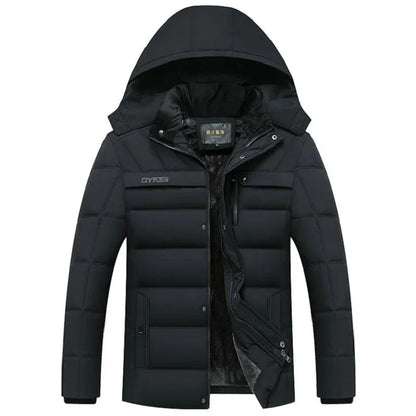 Men -15 Degree Thicken Warm Parkas Hooded Fleece Men Jackets.