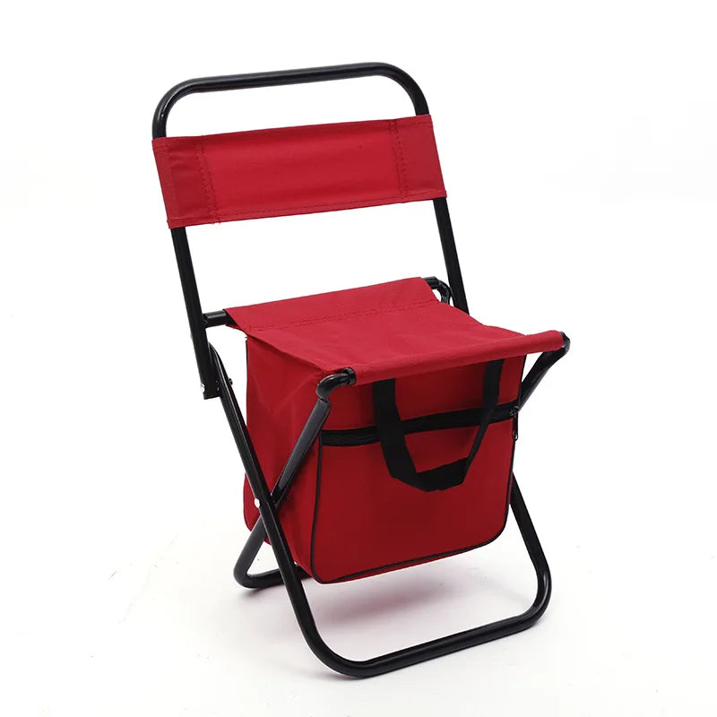 Fishing Chair with Cooler Bag, Foldable Fishing Stool Supports 220Lbs, Portable Lightweight Chair Outdoor Camping.