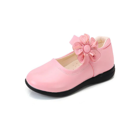 Girls Leather Shoes for Children Dress, Princess School Shoes Bow-knot Black.