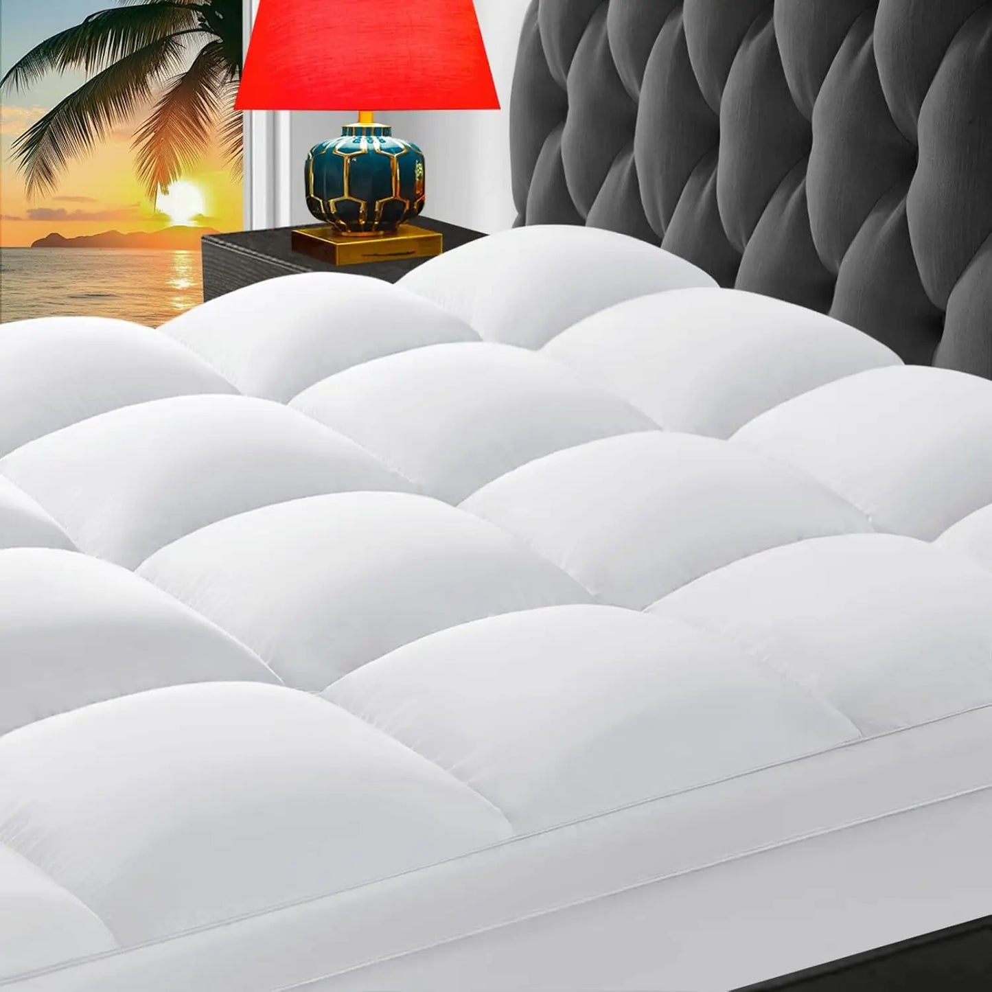 King Mattress Topper, Back Pain Relief,