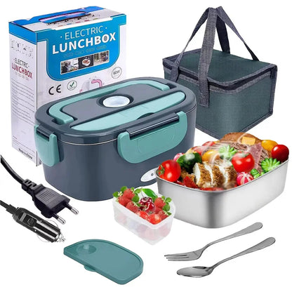 1.5L 60W Electric Lunch Box, Portable Food Warmer Leak Proof Heating Container, for Car, Home Office Use Meal Prep.