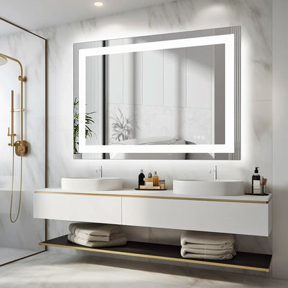 36"x 24"LED Bathroom Vanity Mirror for Wall, Memory Function, Tempered Glass  Front Light, and Backlit For Living Room.