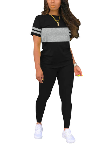 Women's Summer Casual Set, Fashionable Comfortable Ensemble Ladies Clothing Outfit.