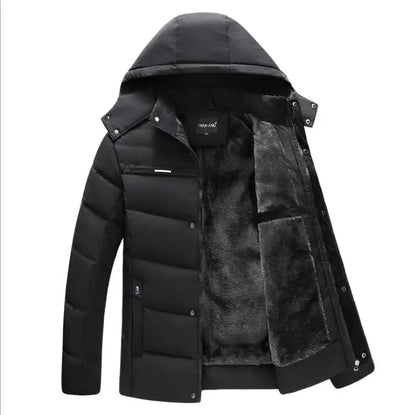 Men -15 Degree Thicken Warm Parkas Hooded Fleece Men Jackets.
