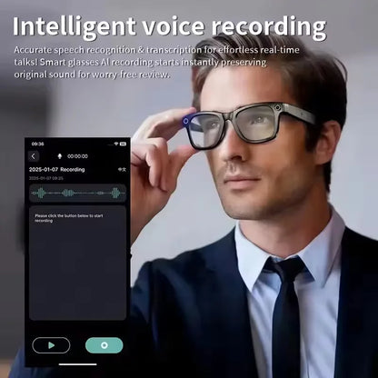 2025 NEW 800W Pixel UHD Camera Smart Glasses, Video Recording, AI Photo Recognition, Answer Translation, Bluetooth Call Sunglasses.