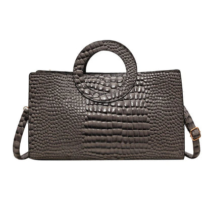 Luxury Crocodile Pattern Women's Handbag | Fashion Shoulder & Crossbody Bag (Famous Brand Designer PU Leather, Large Capacity)