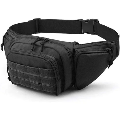 Men Nylon Shoulder Hiking Mobile Phone Bag. Multi-function Waist Pack High-capacity  Bag.