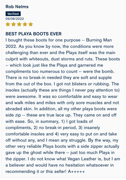 Black Rock Desert Memory Foam Boots | All Season Lace Up Boot | Comfortable Burning Man Boots