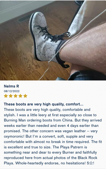 Black Rock Desert Memory Foam Boots | All Season Lace Up Boot | Comfortable Burning Man Boots