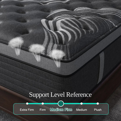 12"14" Gel Memory Foam Hybrid Pocket Spring Mattress, Twin, Full, Queen, King Bed Mattress In A Box