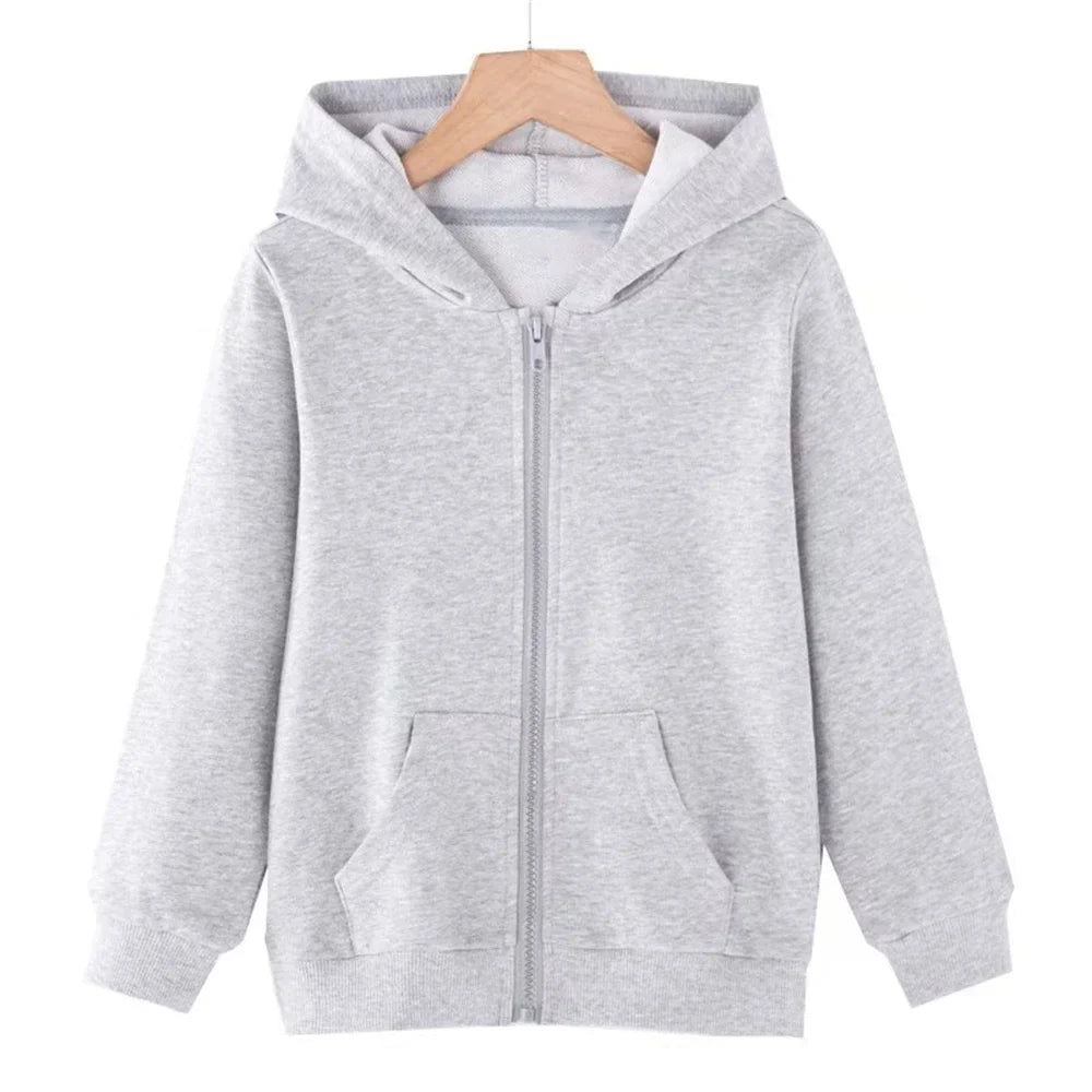 Children Zipper Style Hoodies Boy Black, Girls Pink, Age 3-12.